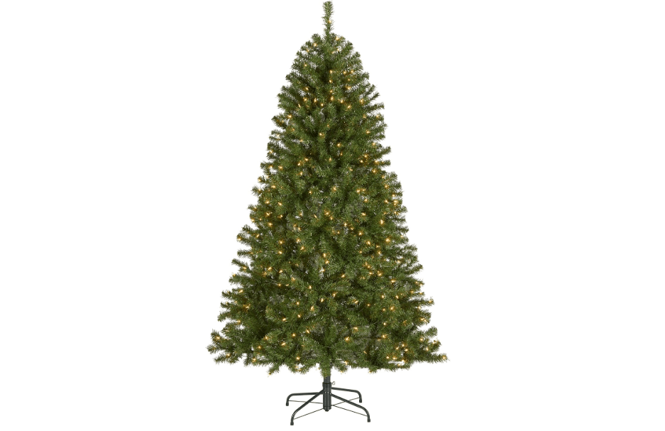 
National Tree Company 6.5ft Pre-Lit North Valley Spruce Christmas Tree | 450 Clear Lights, 816 Tips, Includes Stand, Artificial