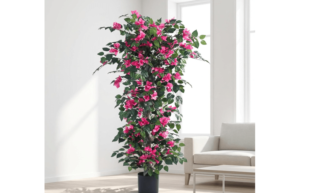 Artificial Bougainvillea Tree -5FT Faux Bougainvillea Tree with Realistic Flowers, Tall Fake Flower Tree for Indoor or Outdoor Decor, Silk Floral Plant