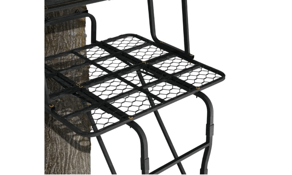 
Muddy 2-Person Ladder Tree Stand for Deer Hunting,17' Tall, Black | The Partner - Adjustable Climbing Treestand with Platform, Straps and Safety Harnes