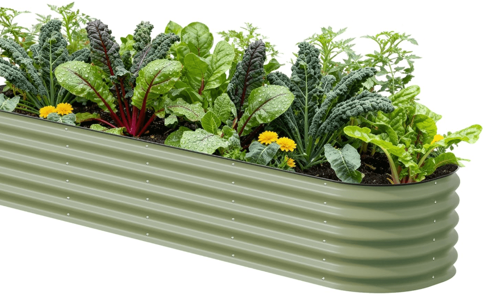 Vego garden Raised Garden Bed Kits, 17" Tall 9 in 1 8ft X 2ft Metal Raised Planter Bed for Vegetables Flowers Ground Planter