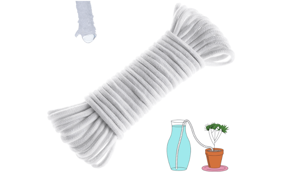 ORIMERC 50 Feet 1/4 Inch Self Watering Wick Cord, Wicking Rope for Plants Caring, Plant Wicks for Self Watering, Plant Wicks for Plants Bottom