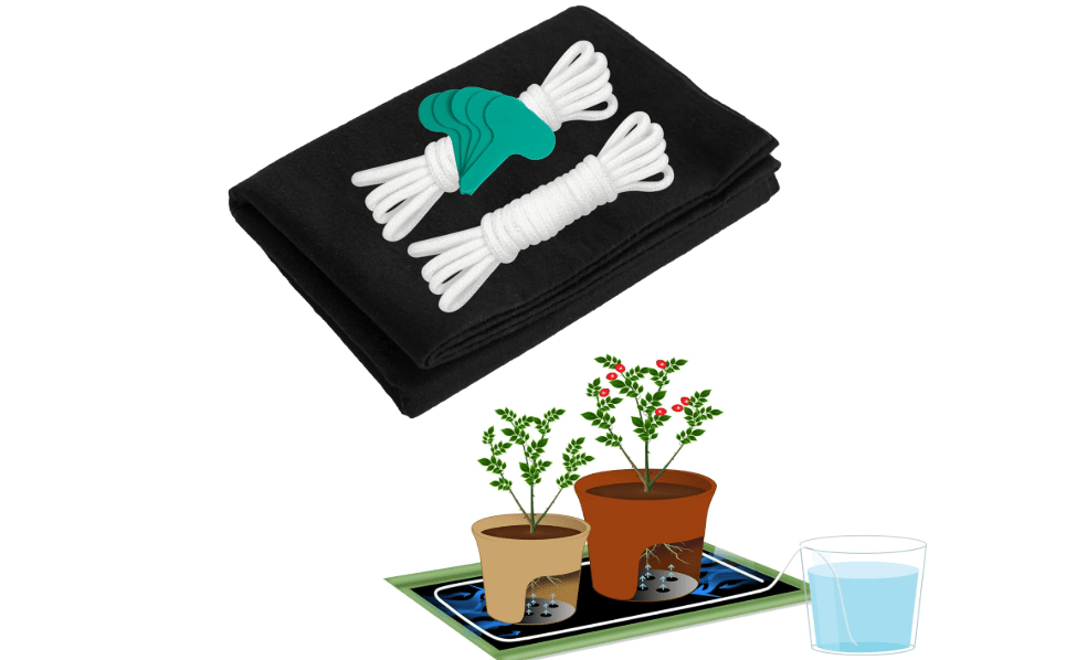 ORIMERC 40 x 50 inch Automatic Plant Watering Mat & 30 feet Self Watering System Wick Cord for Seed Starter Tray Capillary Mat for Seedling Capillary