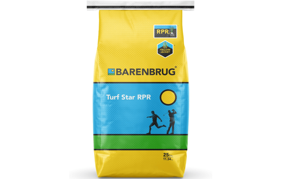Barenbrug Turf Star Regenerating Perennial Ryegrass Lawn Seed with Yellow Jacket Seed Coating, Fast-Acting Durable Grass Seed Mix for Lawns, 25-lb. Bag