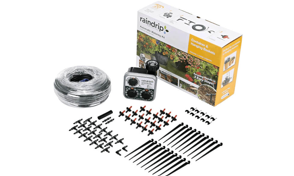 Raindrip R560DP Drip Watering System, Automatic Drip Irrigation System with Timer for Containers and Hanging Baskets, Waters up to 20 Plants