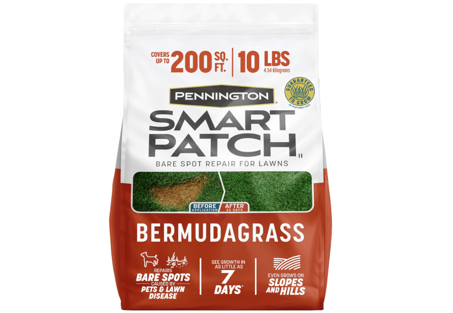 
Pennington Smart Patch Bermuda Grass Seed, Fertilizer and Mulch, 10 lb | Lawn seed grass mix repairs bare spots, tackifier for slopes and hills
