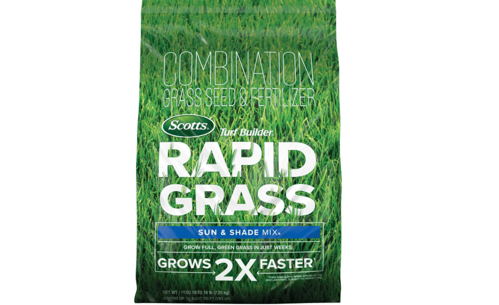 
Scotts Turf Builder Rapid Grass Sun & Shade Mix, 16 lbs. | Combination Grass Seed and Fertilizer, Grows Green Grass in Just Weeks