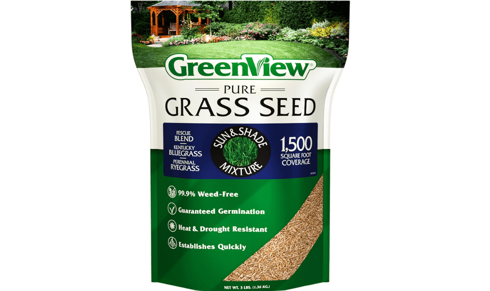 
GreenView Pure Grass Seed Sun & Shade Mixture, 3 lb. Bag | Fast lawn fill, sun and shade grass seeds for lawn, drought resistant grass seed
