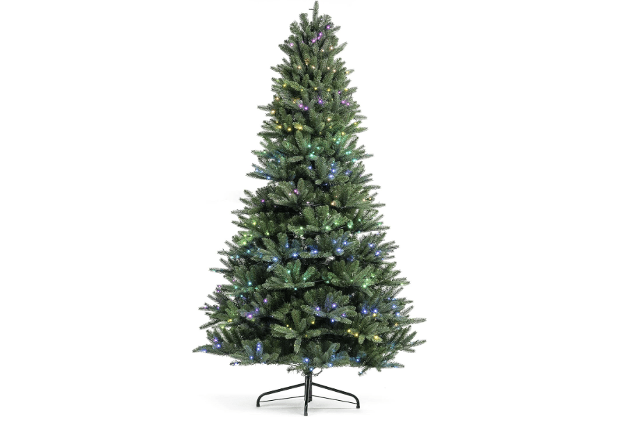 
Twinkly 7.5-Foot Prelit Artificial Christmas Tree, App-Controlled 400 RGB Multicolor and White
