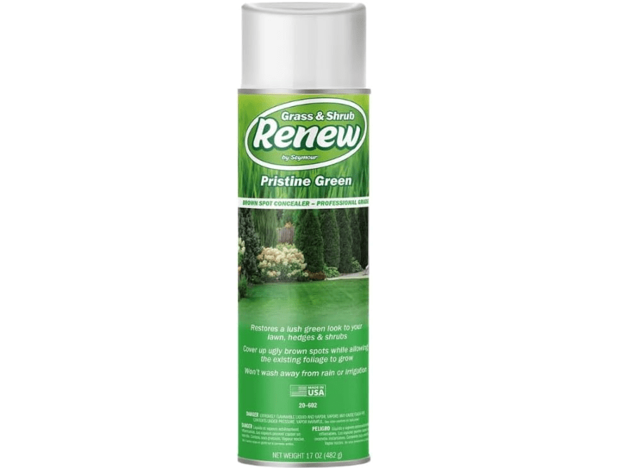 
Seymour RENEW Grass and Shrub Spray Paint, Pristine Green, 17 oz. Can. | Turf colorant for dead grass, pet urine damage, and faded hedges;