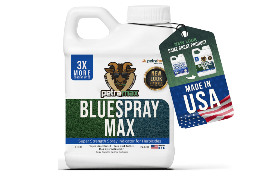 
PetraMax Blue Herbicide Lawn Dye - Super Strength Concentrate 3X More Than Others, for Herbicides, Fertilizer & Weed Killer Marker - Blue Mark Spray