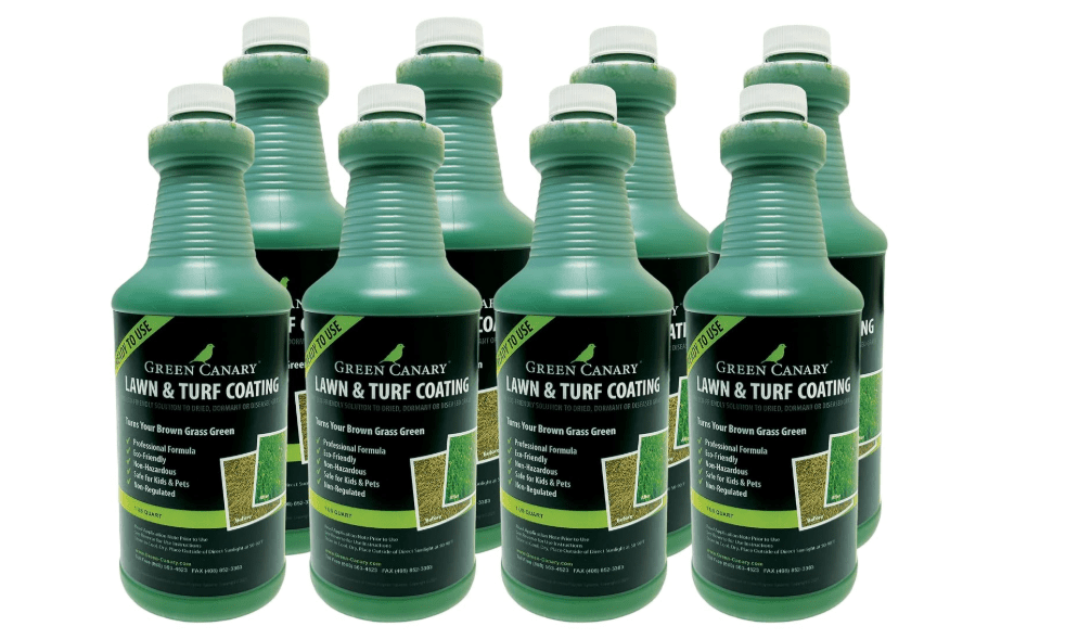 
Green Canary Pre-Mixed Grass Colorant - 8 Liter Bottles (More Than 2 Gallons), Environmentally Safe, Natural Looking Turf, Green Grass Paint, Ready to Apply