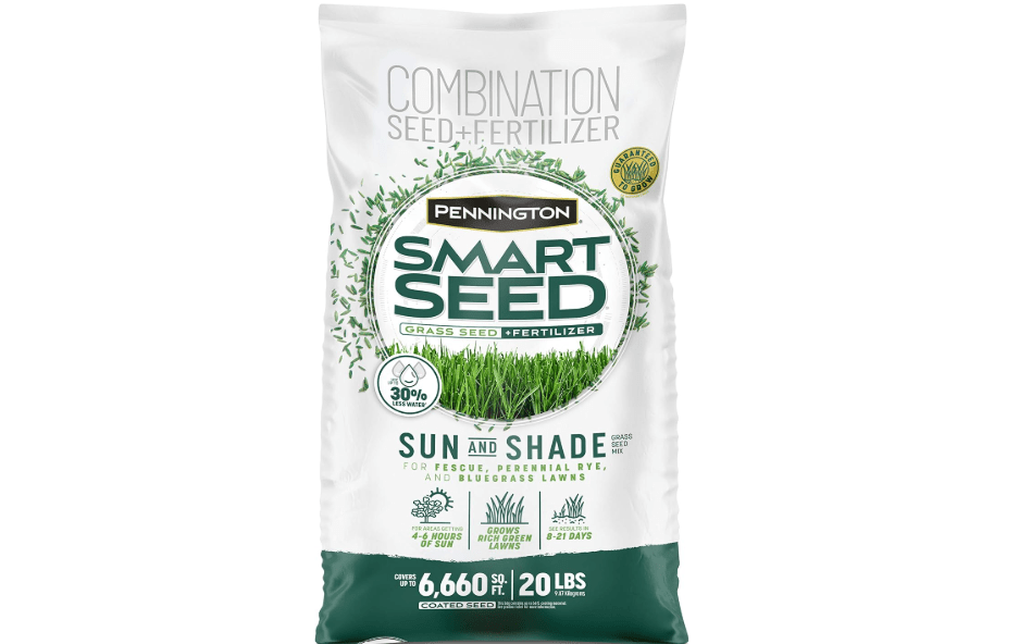 Pennington Smart Seed Sun and Shade Grass Mix, Grass Seeds for Lawn, 20 lb | Drought tolerant grass seed with fertilizer, tall fescue, perennial
