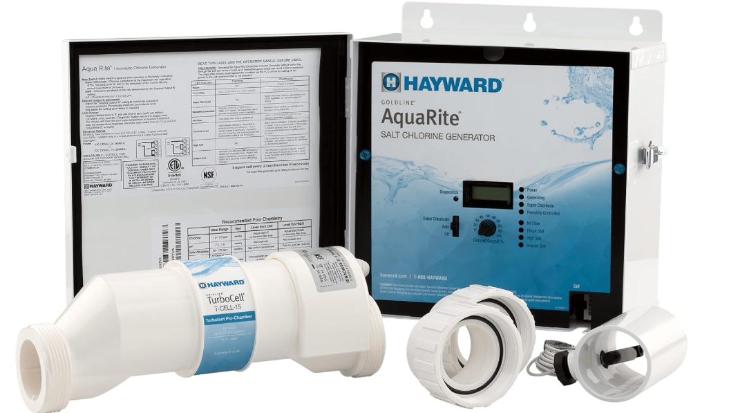  Hayward Aquarite Salt Chlorine Generator for Swimming Pools 40,000 Gallons | W3AQR15 Replacement for AQR15 Saltwater Swimming Pool Chlorination 
