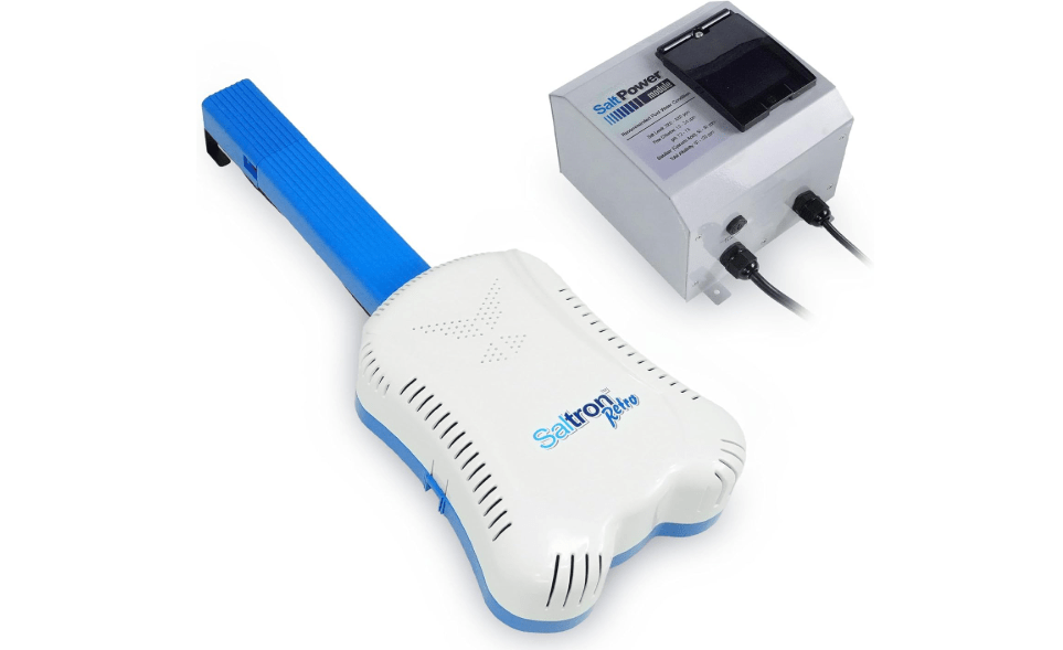 Solaxx Saltron Retro Salt Chlorine Generator | USA-Made | Above Ground Pool | Saltwater pool system for 20,000 gallons max, with built-in timer