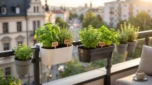 balcony rail planters for herbs