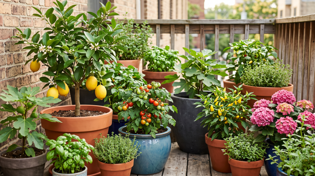 choosing dwarf or bush varieties for pots