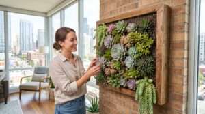 creating a succulent wall in an urban environment