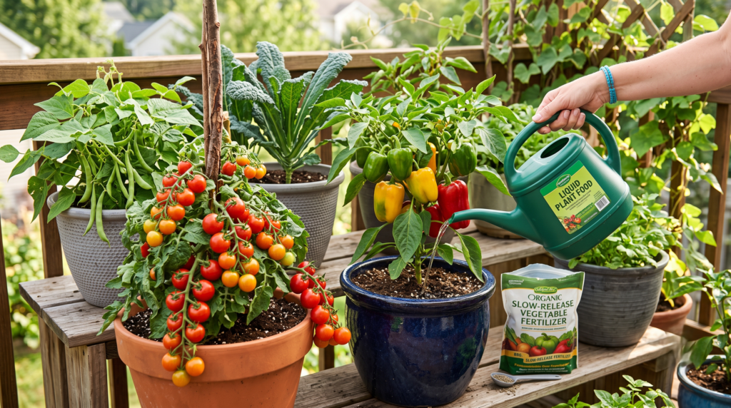 fertilizing container-grown vegetables