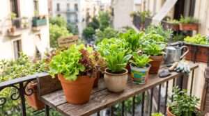 growing lettuce in small pots
