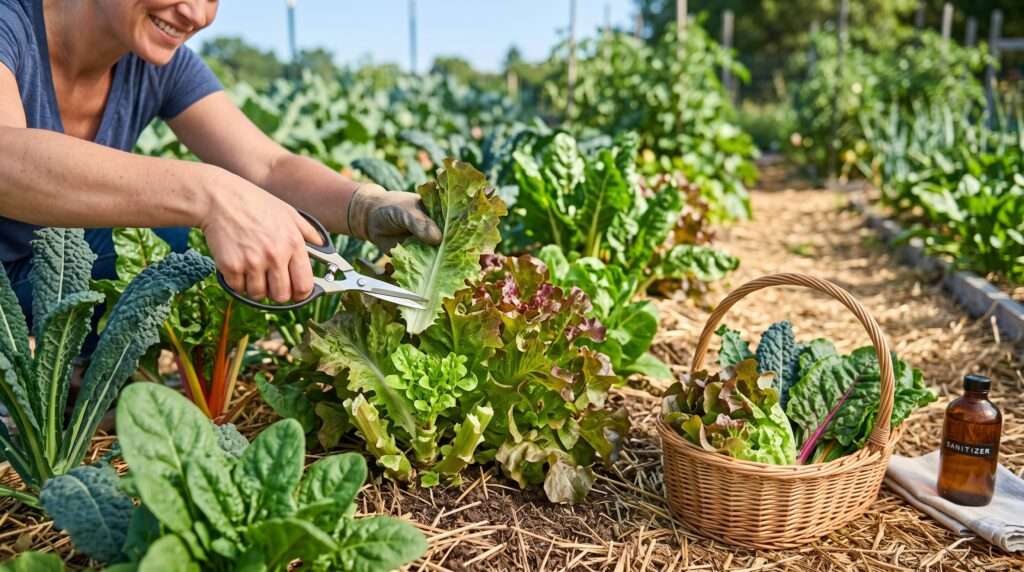 harvesting leafy greens repeatedly