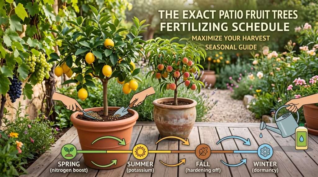 patio fruit trees fertilizing schedule