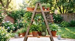 repurposing old ladders for vertical gardens