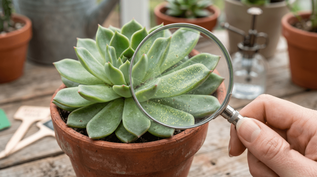 signs of spider mites on succulents