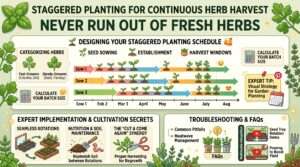 staggered planting for continuous herb harvest