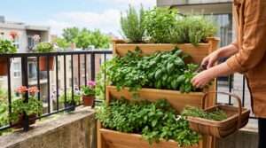 tiered herb planters for balconies