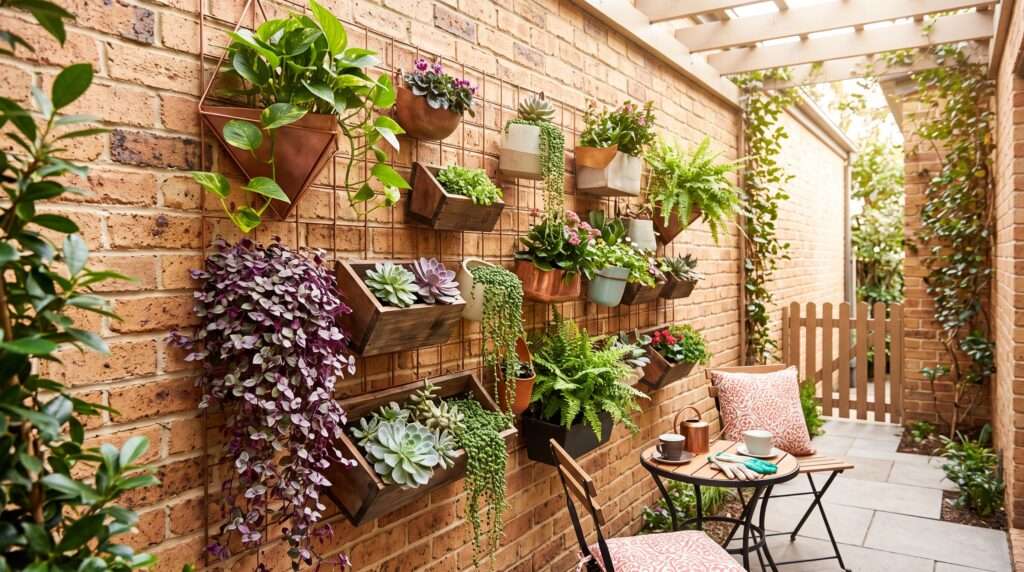 wall-mounted planters for small patios