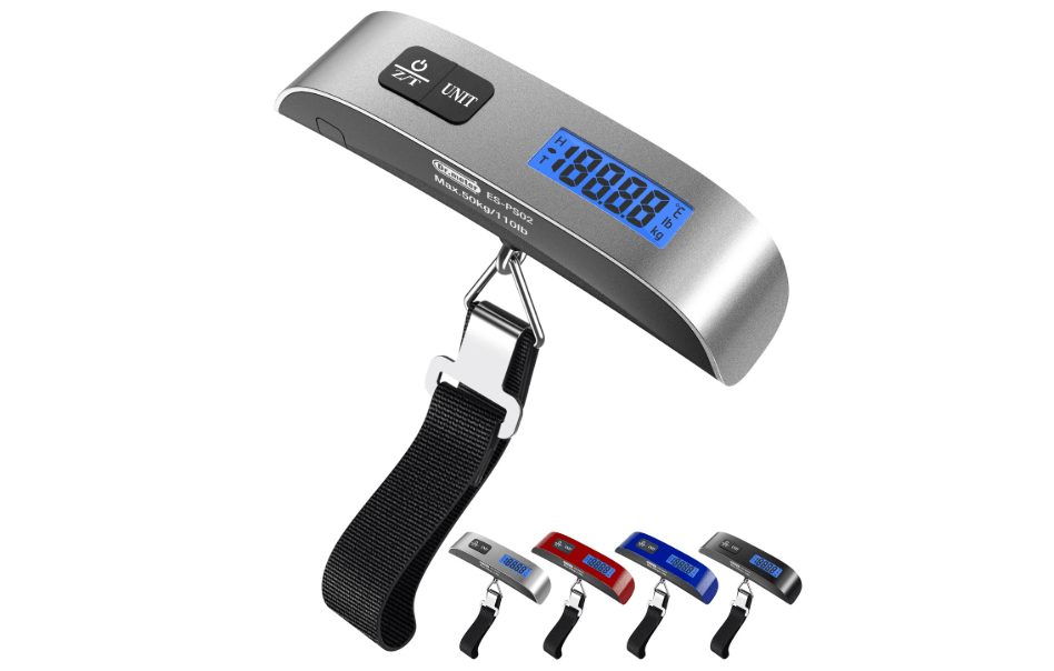 Luggage Scale Dr.meter Travel Essentials Luggage Weight Scale Backlight LCD | 110lb/50kg Electronic Balance Digital Postal Travel Accessories with Rubber