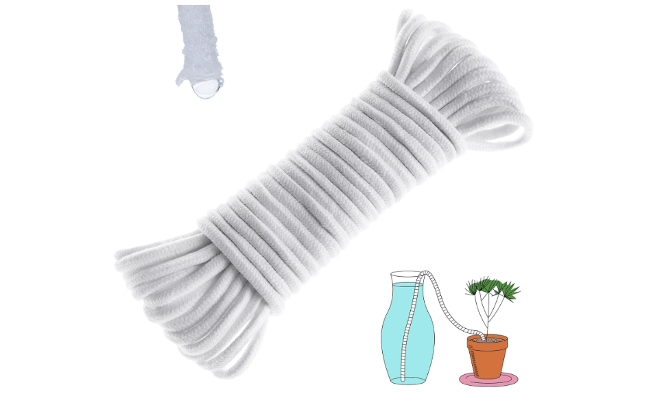 ORIMERC 50 Feet 1/4 Inch Self Watering Wick Cord, Wicking Rope for Plants Caring, Plant Wicks for Self Watering, Plant Wicks for Plants Bottom