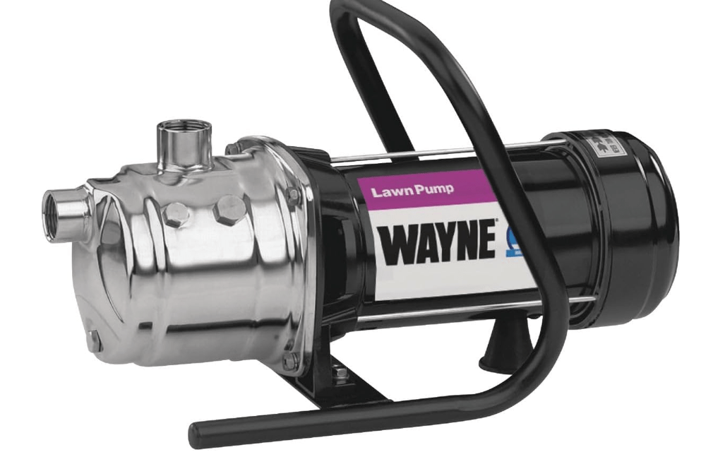  WAYNE PLS100-1 HP Portable Stainless Steel Lawn Sprinkling Water Pump - Up to 850 Gallons Per Hour - Heavy Duty Outdoor Pump for Sprinkler