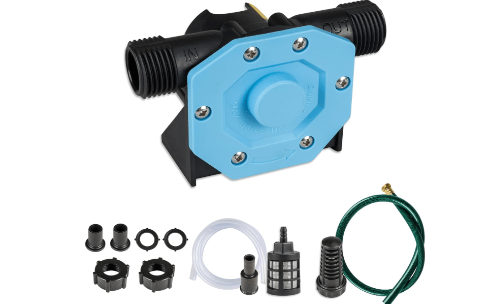 KITLUCK Hand Drill Pump, 750GPH Drill Powered Water Transfer Pump with Water Hose, Oil Tube and Adapter, Manual Water Pump for Drill, Small Self-Priming.