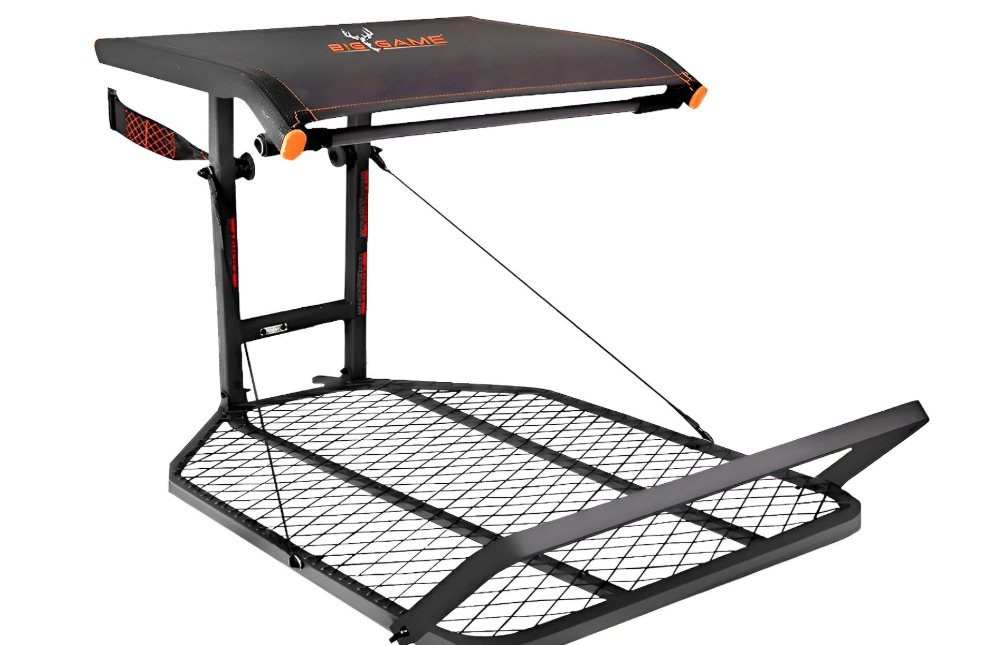 
BIG GAME Captain XC 1-Person Hang-On Treestand with Flex-Tek Seat | Supports Up to 300 Lbs - Adjustable Tree Stand with Platform and Safety Harness