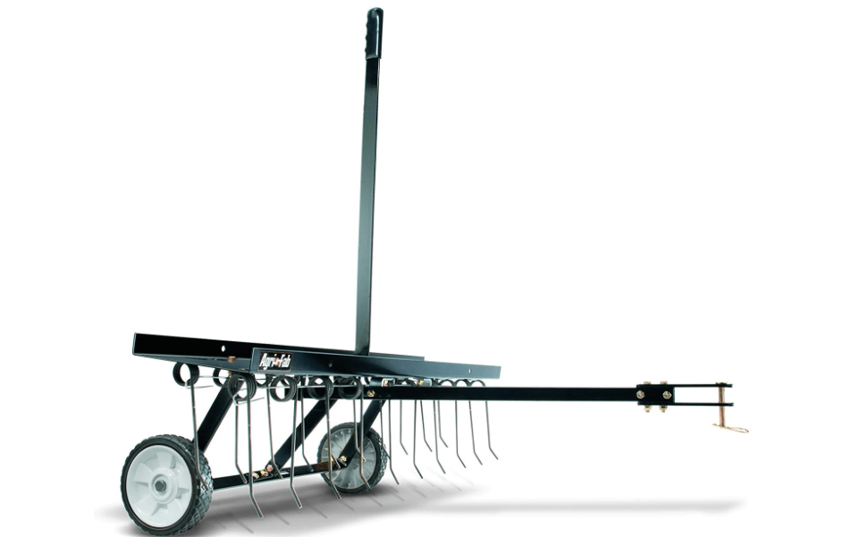 
Agri-Fab 45-0294 40in Tow Behind Lawn Dethatcher, 20 Durable Spring Steel Tines Lawn dethatcher, Designed to pull behind Lawn and Garden Tractors, Black