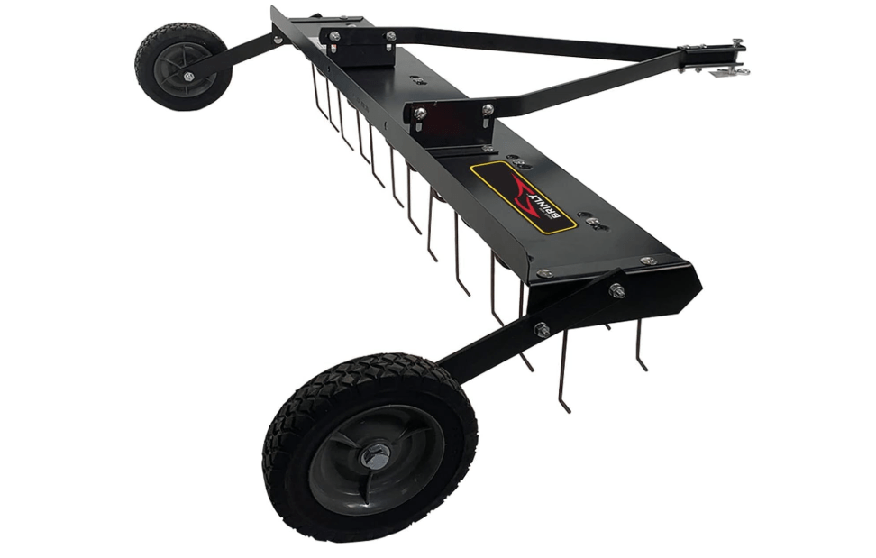 
Brinly 48" Tow Behind Grass Dethatcher, Removes Thatch on Large Lawns in Less Time - Matte Black