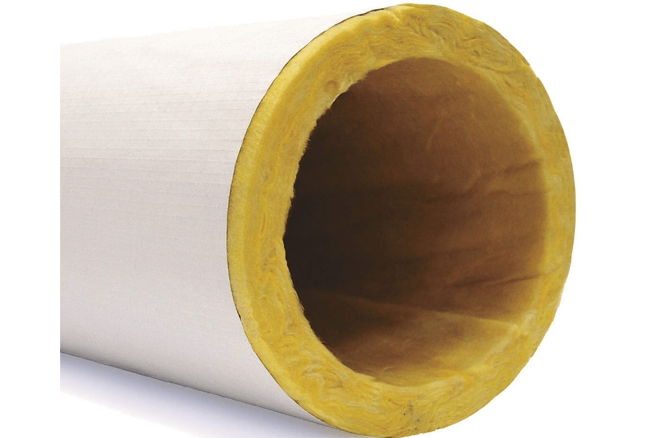 Owens Corning Fiberglass Pipe Insulation, 1" Wall Thickness, Hinged with Self Sealing Lap - 722563