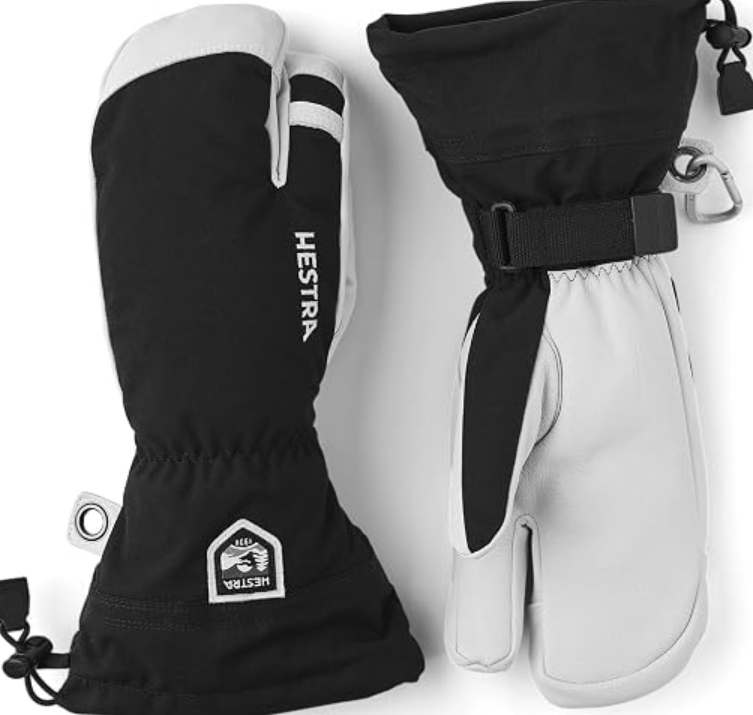 Hestra Army Leather Heli Ski 3-Finger Glove, Men & Women'