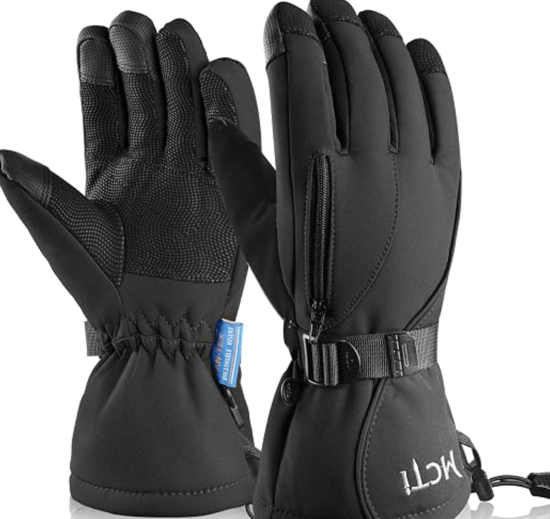 MCTi Waterproof Mens Ski Gloves Winter Warm 3M Thinsulate Snowboard Snowmobile Cold Weather Gloves