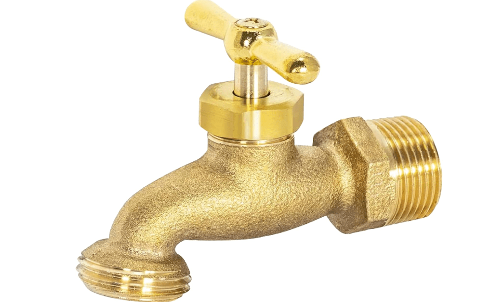 Eastman Irrigation Hose Bibb, 3/4 Inch MIP x 3/4 Inch MHT Outdoor Spigot, Brass Garden Valve, 20183