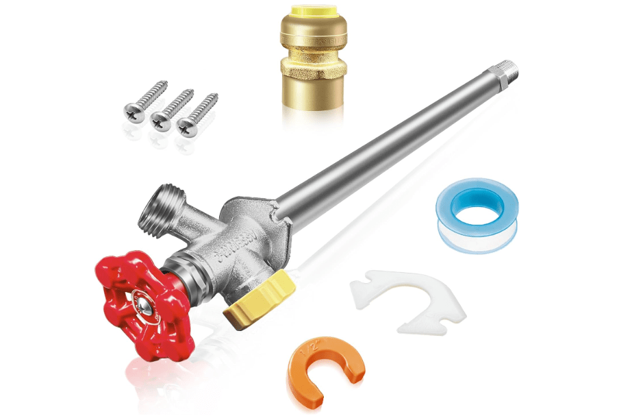 
Young dance 12inch Anti-Siphon Frost Free Sillcock, No Lead Brass Frost Proof Outdoor Faucet Bib with Backflow Preventer, 1/2" Push-to-Fit Connector