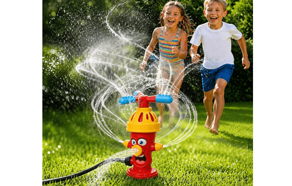 Water Sprinkler Outdoor Toy for Kids Fire Hydrant Spray Water Sprinkler Toy | Summer Spray Sprinkler Yard Games Toy Attaches to Garden Hose Splashing