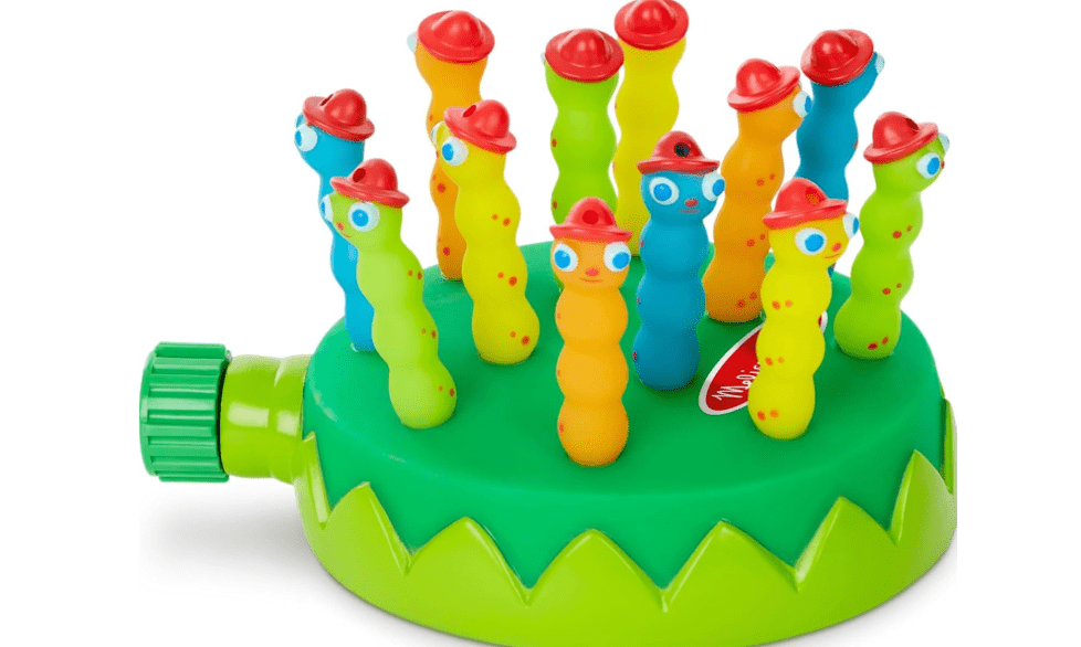 Melissa & Doug Splash Patrol Sprinkler Outdoor Water Toy for Kids - Water Sprinkler for Kids and Sensory Play, Connects to Standard Garden Hose,