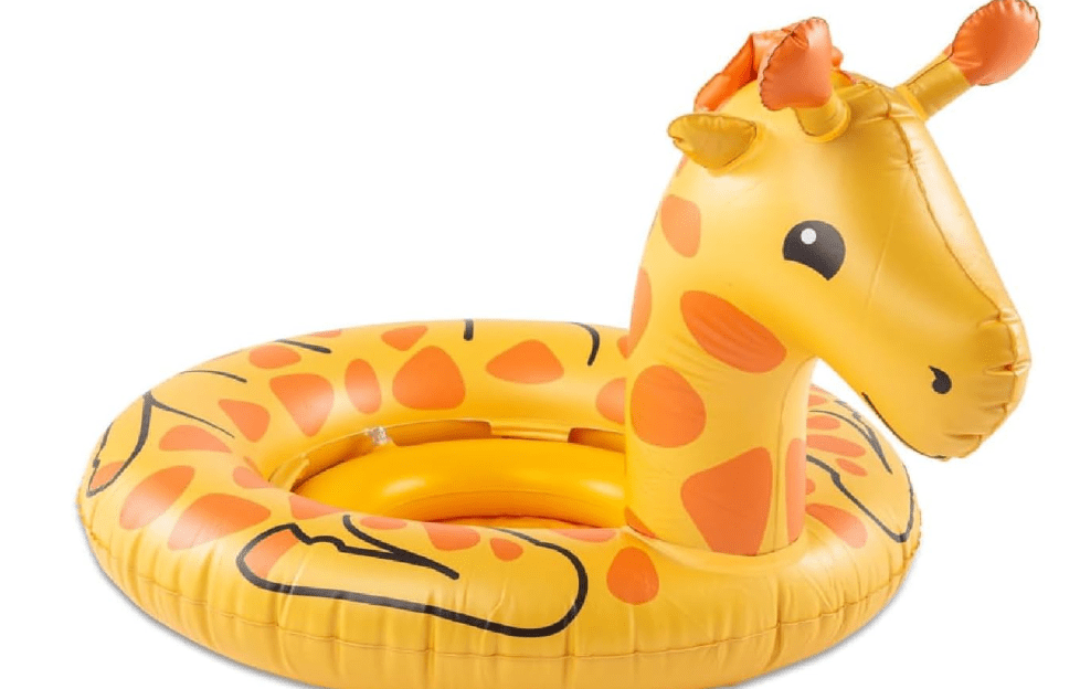 Small Lil’ Giraffe Baby Pool Float, Inflatable Water Float for Infants and Toddlers Ages 1–3, Easy to Inflate Beginner Swim for Pool Play, Summer Wate