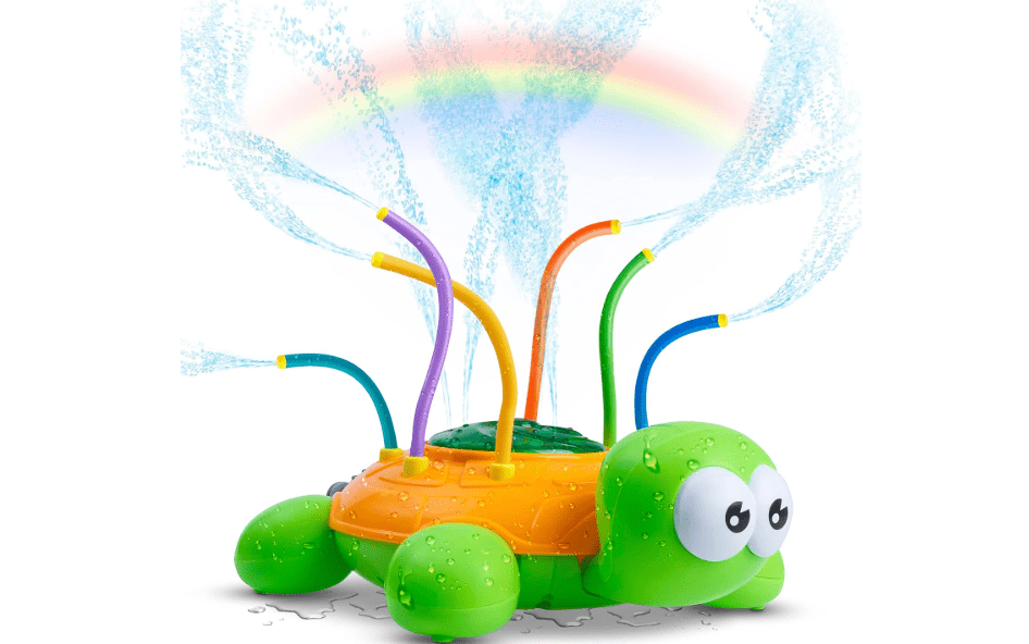 Chuchik Water Sprinkler for Kids, Toddler Outdoor Toys - Backyard Spinning Turtle Kids Sprinkler Toy - Summer Toys Splashing Fun - Sprays Up to 8ft High
