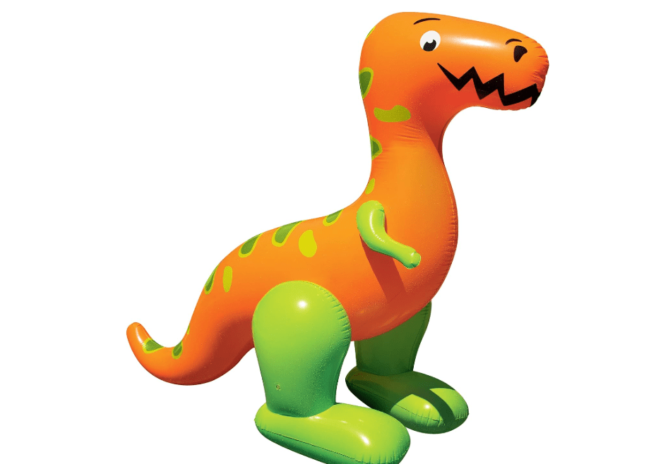 BANZAI T-Rex Terror Mondo Sprinkler, Length: 96 in, Width: 80 in, Inflatable Outdoor Backyard Water Splash Toy