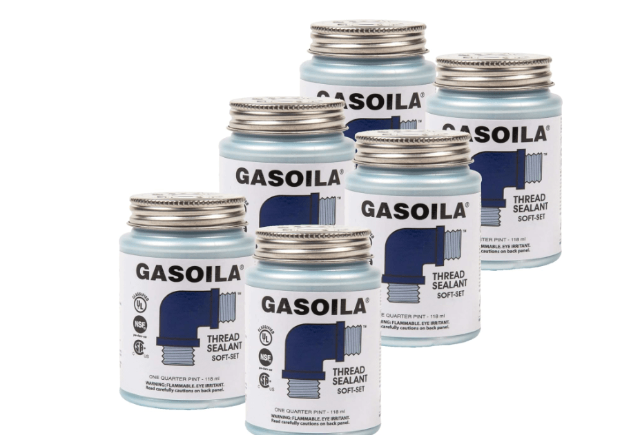 Gasoila Soft-Set Pipe Thread Sealant – Non-Hardening Paste for Metal & Plastic, 1/4 Pint with Brush Cap – Reliable Leak Prevention, Drip-Resistant