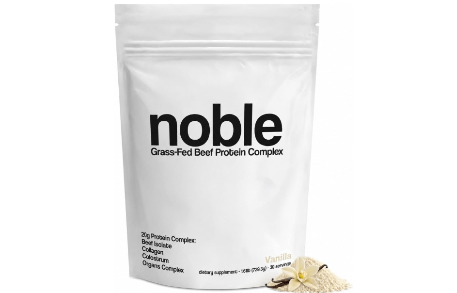 
Noble Origins - 20g Grass Fed Beef Protein Powder, Vanilla 30 Servings | Grass-Fed Beef Protein & Collagen, Colostrum & Organ Blend, Carnivore, Keto
