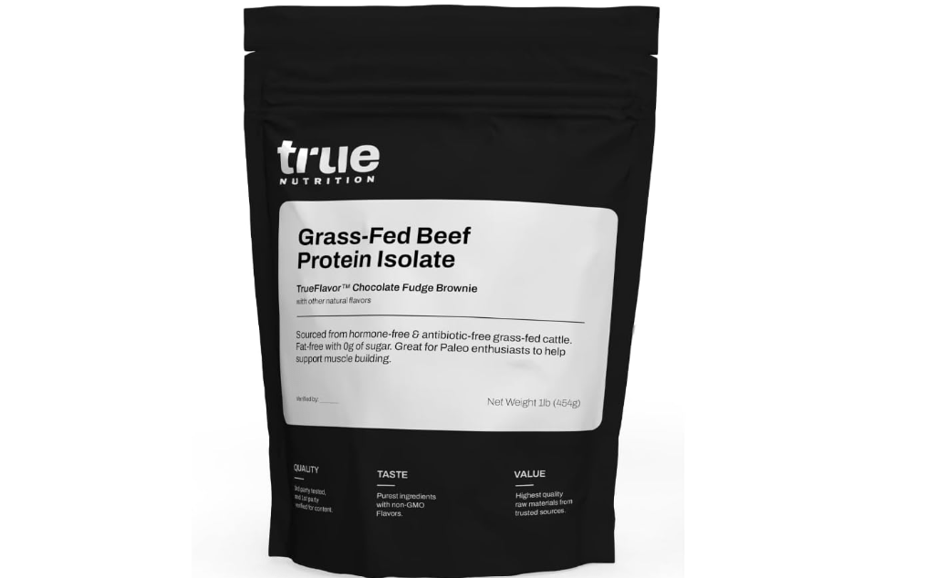 
True Nutrition Grass Fed Beef Protein Isolate Powder, Chocolate, 1lb | 29g Protein per Serving, Zero Carb, Fat Free, Dairy Free, Non